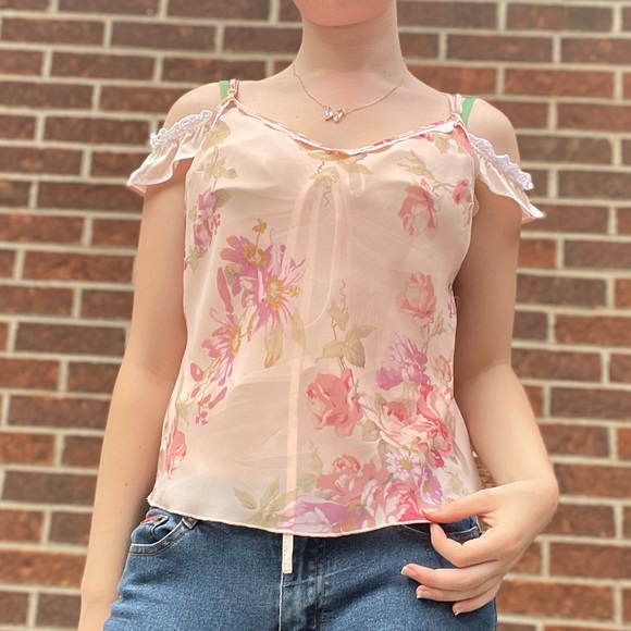 Vintage sheer floral tank - Picture 2 of 12